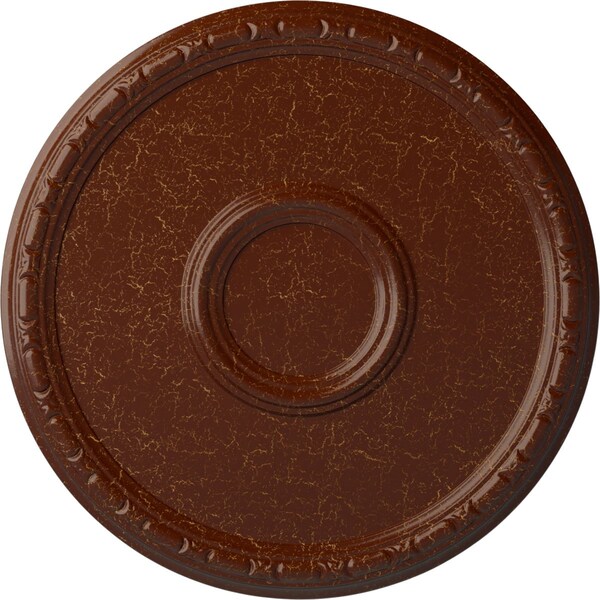 Ekena Millwork Odessa Bead & Barrel Medallion (Canopies up to 5"), 19 3/4"OD x 1 3/8"P, Burnished Mahogany Crackle CM20ODBMC - main